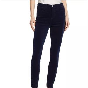 L’AGENCE Margot Skinny High Rise Velvet Navy